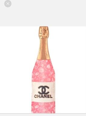 CC fashion Luxury Pink & Gold Decorative Champagne Bottle Table Top Wood Accent